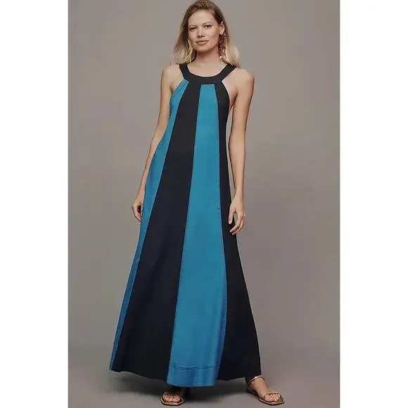 NWT Anthropologie Maeve Ami Linen Halter Maxi Dress, Size S - Picture 1 of 12